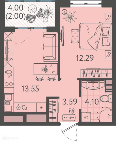 Фото квартиры в ЖК Друзья