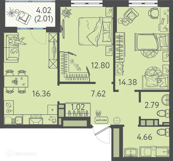 Фото квартиры в ЖК Друзья