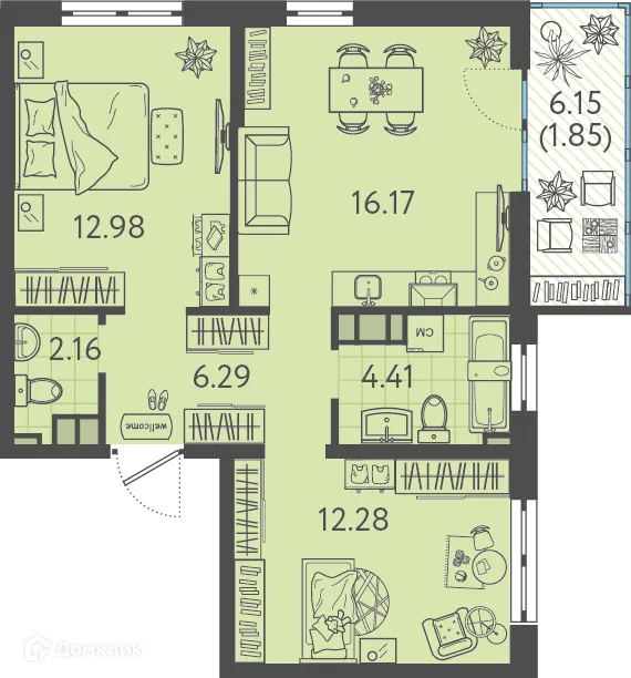 Фото квартиры в ЖК Друзья