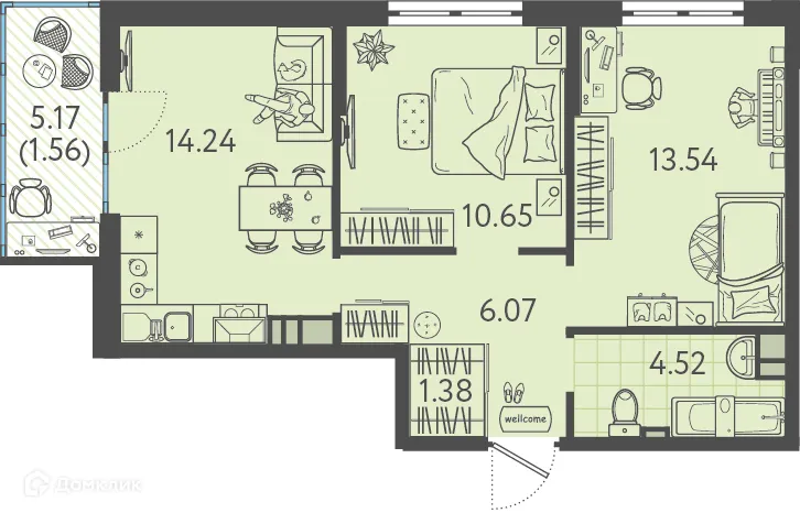 Фото квартиры в ЖК Друзья