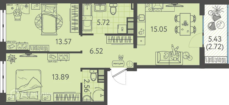 Фото квартиры в ЖК Друзья