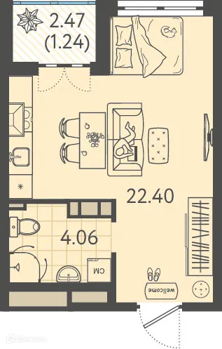 Фото квартиры в ЖК Друзья