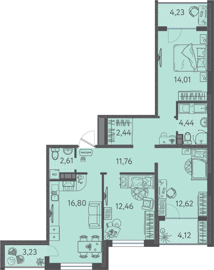 Фото квартиры в ЖК Друзья