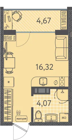 Фото квартиры в ЖК Друзья