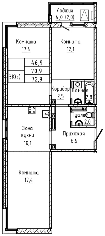 Фото квартиры в ЖК ПРАЙМ