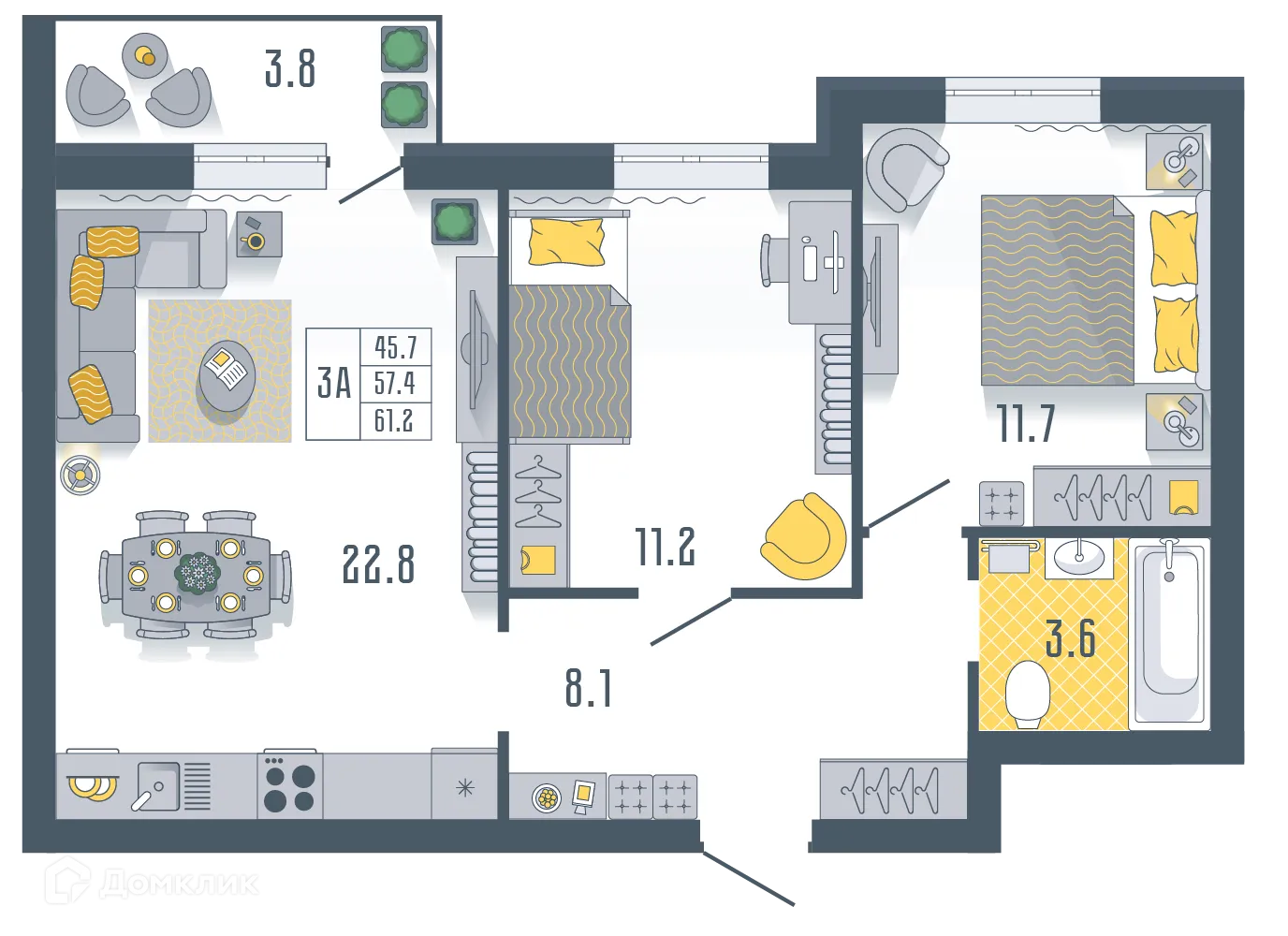 Фото квартиры в ЖК Солнечный Город