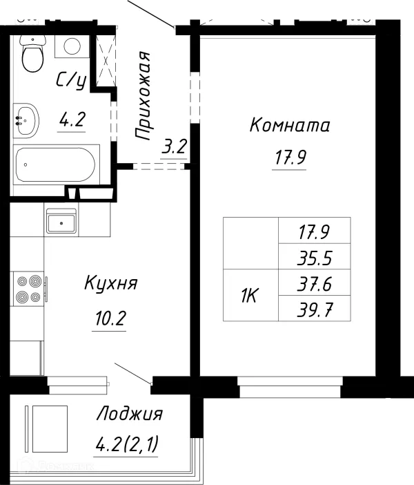 1 комн. квартиры в Барнауле новостройки