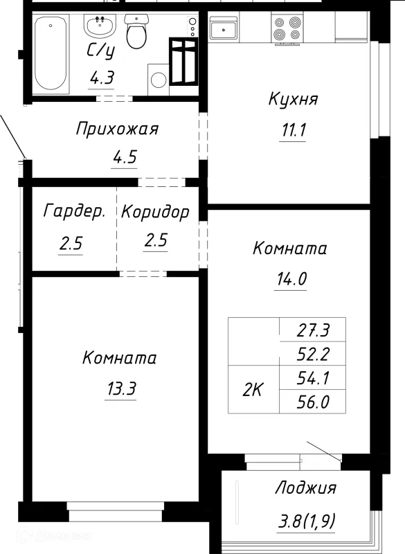 2 комн. квартиры в Барнауле новостройки