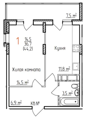 Фото квартиры в ЖК Восток