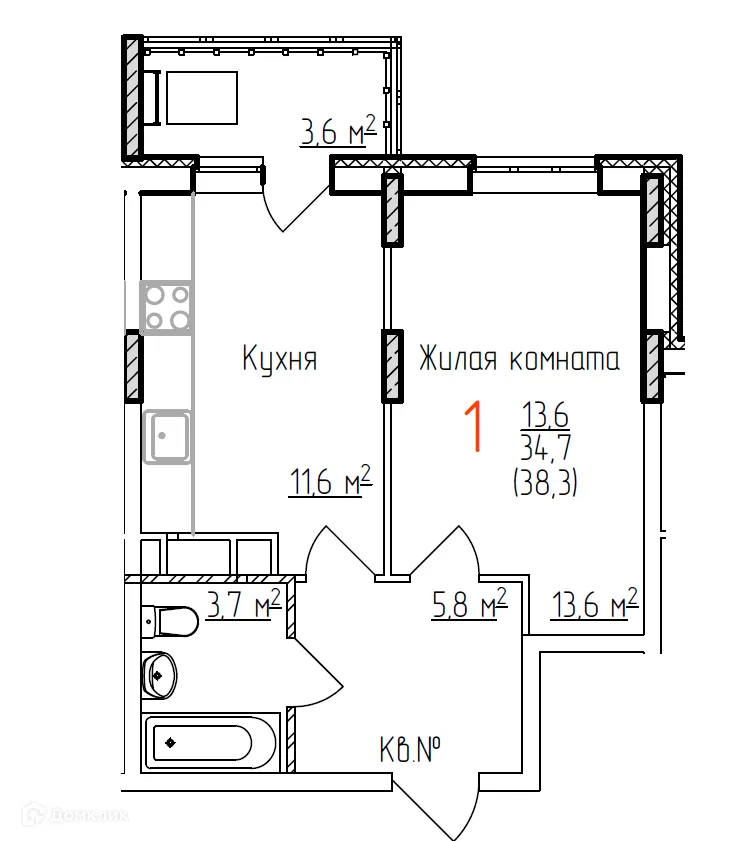 Фото квартиры в ЖК Восток