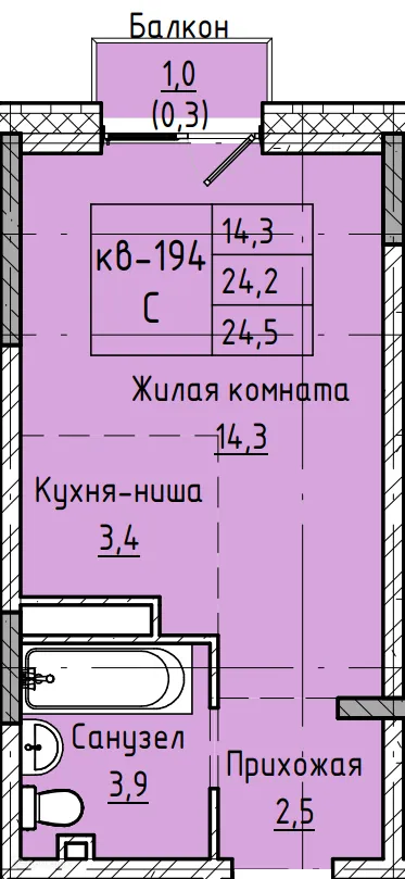 Фото квартиры в ЖК Микрорайон КЕНОН РИВЬЕРА ПАРК