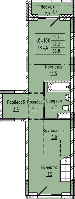 Фото квартиры в ЖК Микрорайон КЕНОН РИВЬЕРА ПАРК
