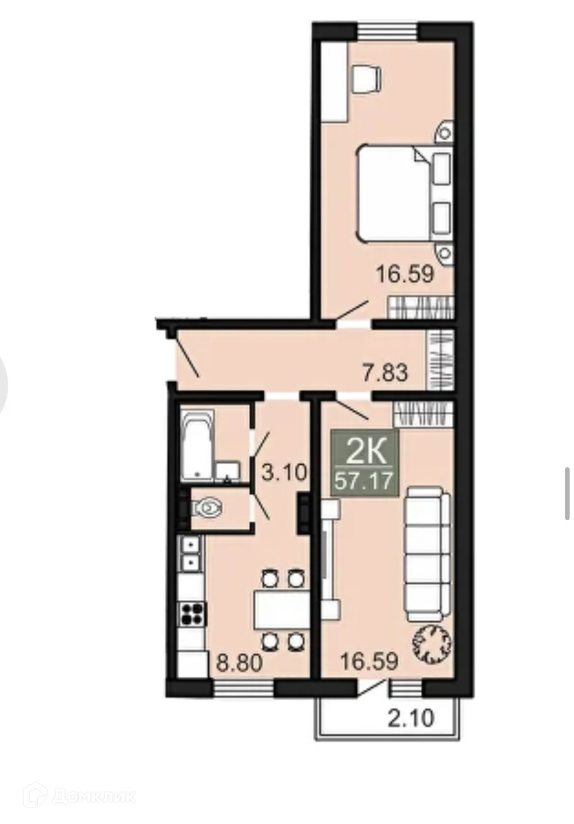 Фото квартиры в ЖК Дом в 6 мкр по пр Фадеева