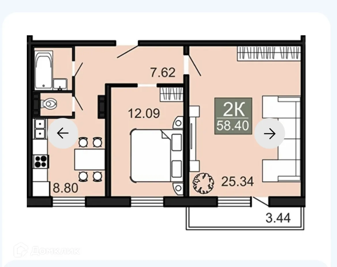 Фото квартиры в ЖК Дом в 6 мкр по пр Фадеева