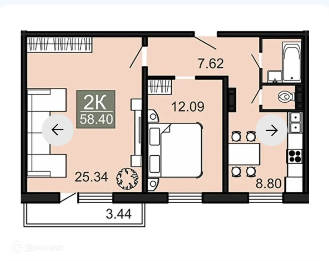 Фото квартиры в ЖК Дом в 6 мкр по пр Фадеева