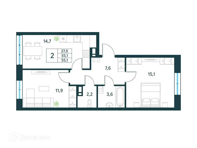 Фото квартиры в ЖК "Хороший"