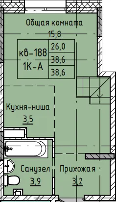 Фото квартиры в ЖК Микрорайон КЕНОН РИВЬЕРА ПАРК