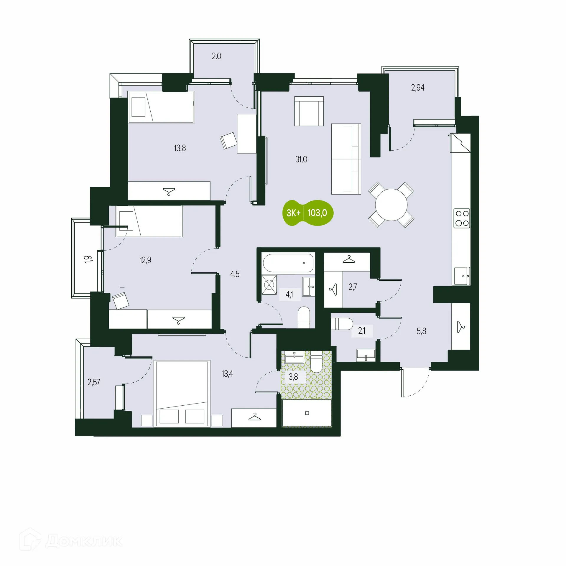 Фото квартиры в ЖК Солнечный Город