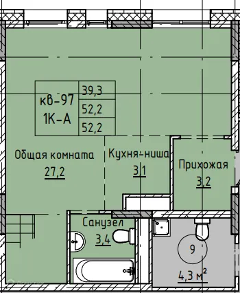 Фото квартиры в ЖК Микрорайон КЕНОН РИВЬЕРА ПАРК