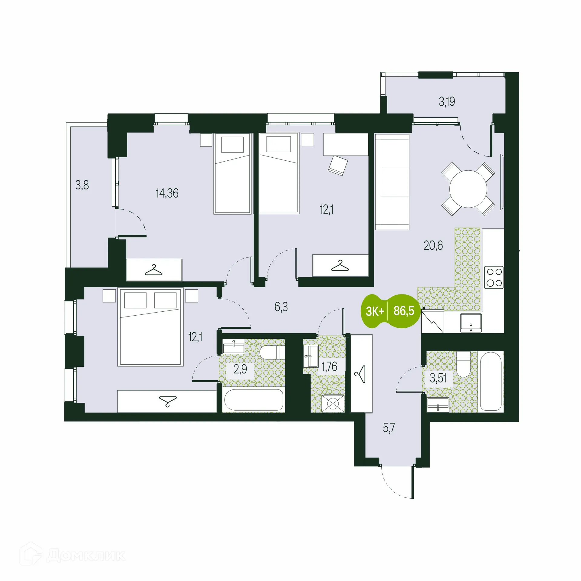 Фото квартиры в ЖК Солнечный Город