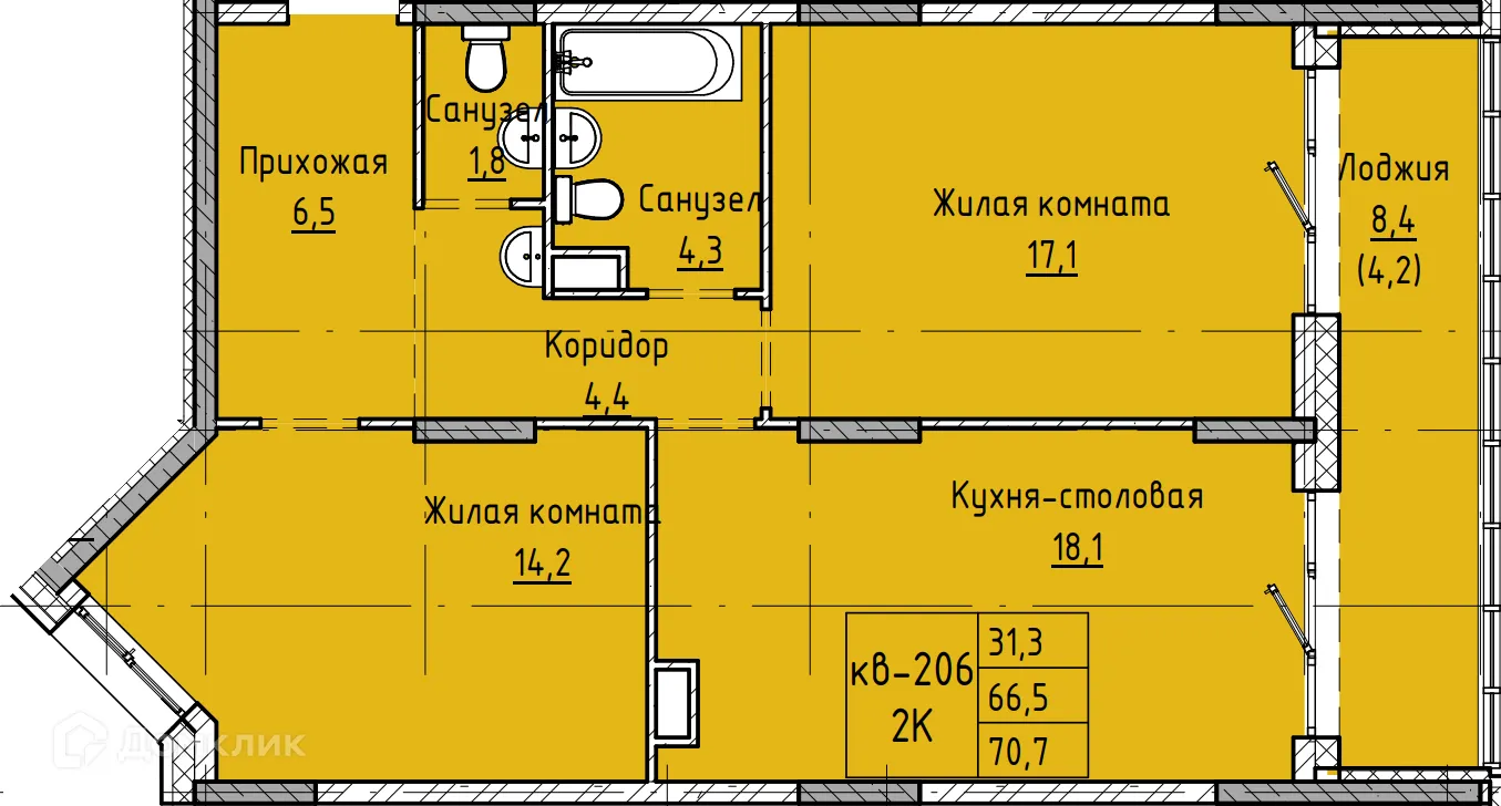 Фото квартиры в ЖК Микрорайон КЕНОН РИВЬЕРА ПАРК