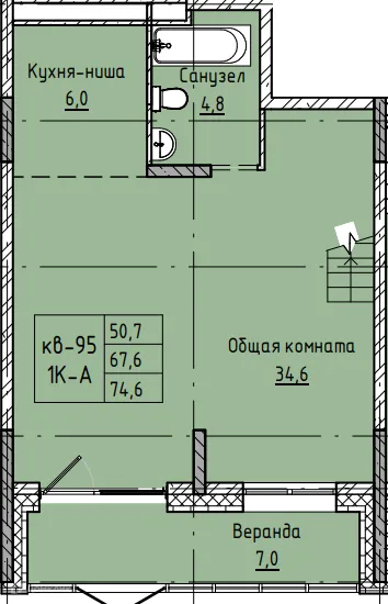 Фото квартиры в ЖК Микрорайон КЕНОН РИВЬЕРА ПАРК