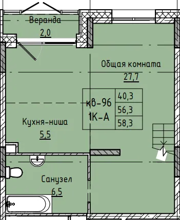 Фото квартиры в ЖК Микрорайон КЕНОН РИВЬЕРА ПАРК
