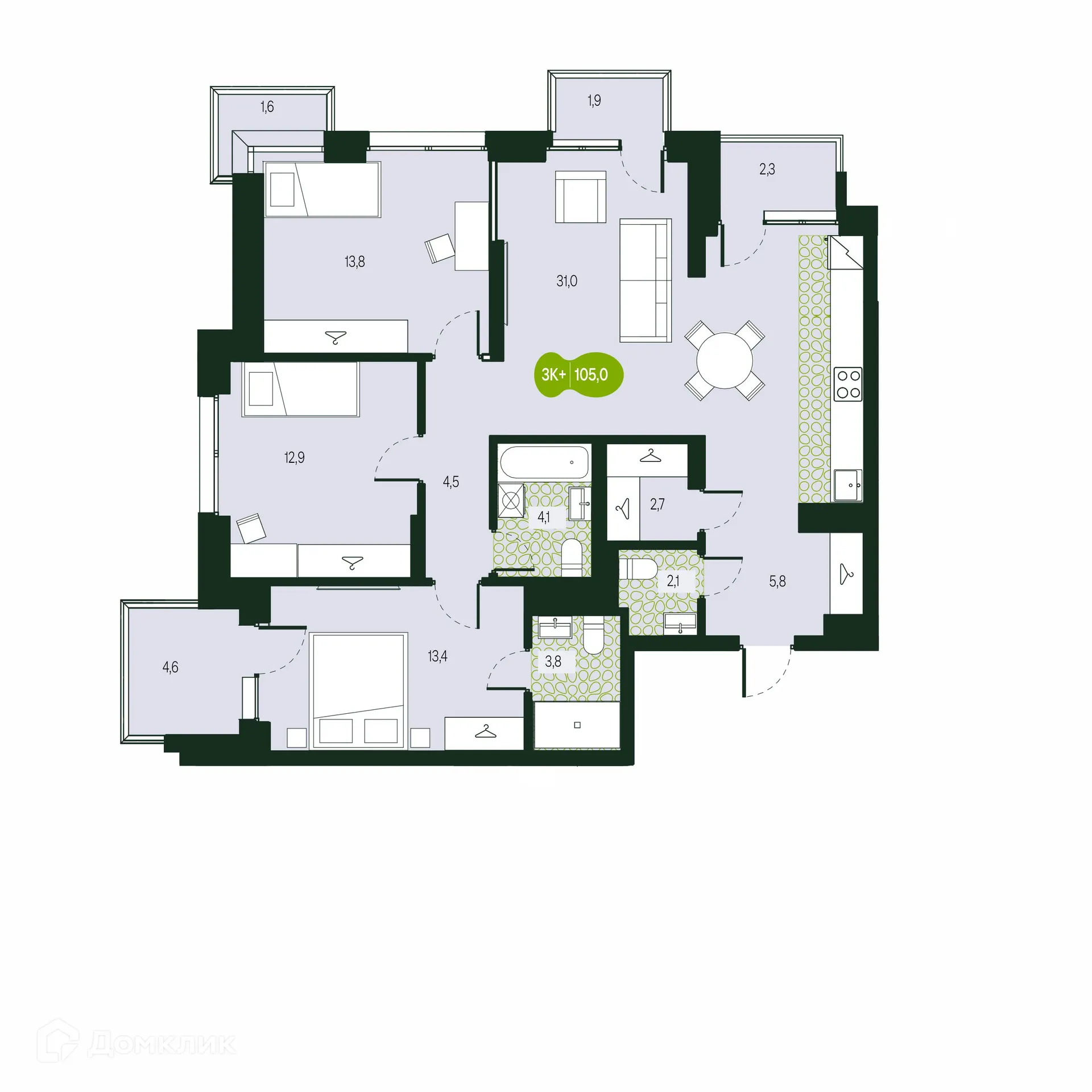 Фото квартиры в ЖК Солнечный Город