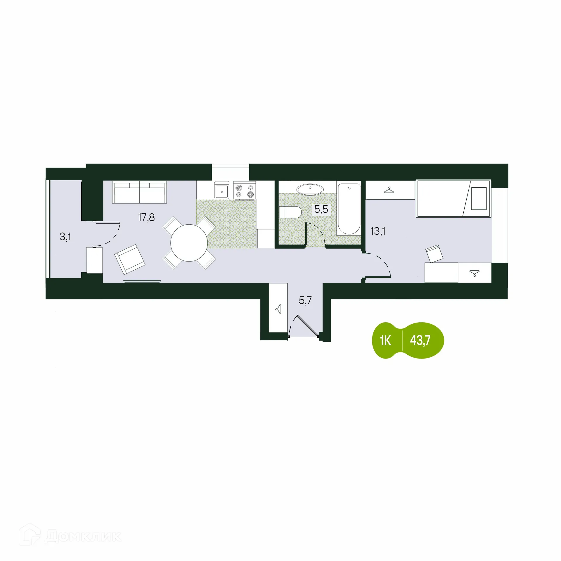 Фото квартиры в ЖК Дом на ЗабВо