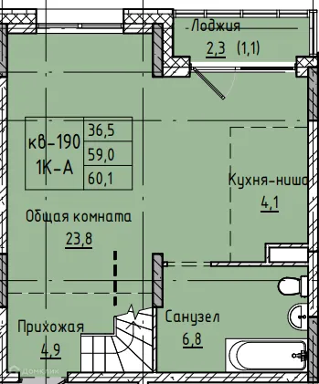 Фото квартиры в ЖК Микрорайон КЕНОН РИВЬЕРА ПАРК