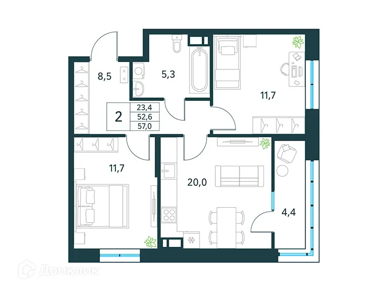 Фото квартиры в ЖК "Хороший"