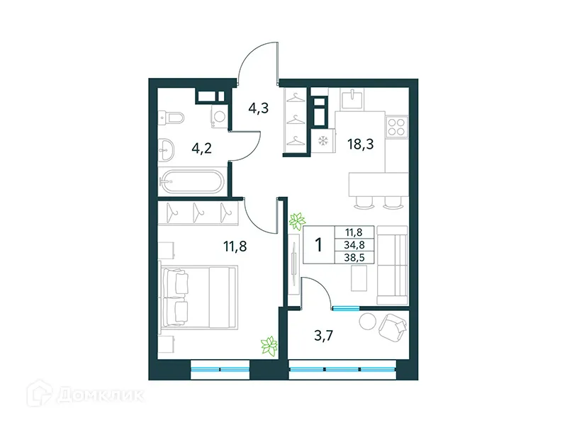 Фото квартиры в ЖК "Хороший"