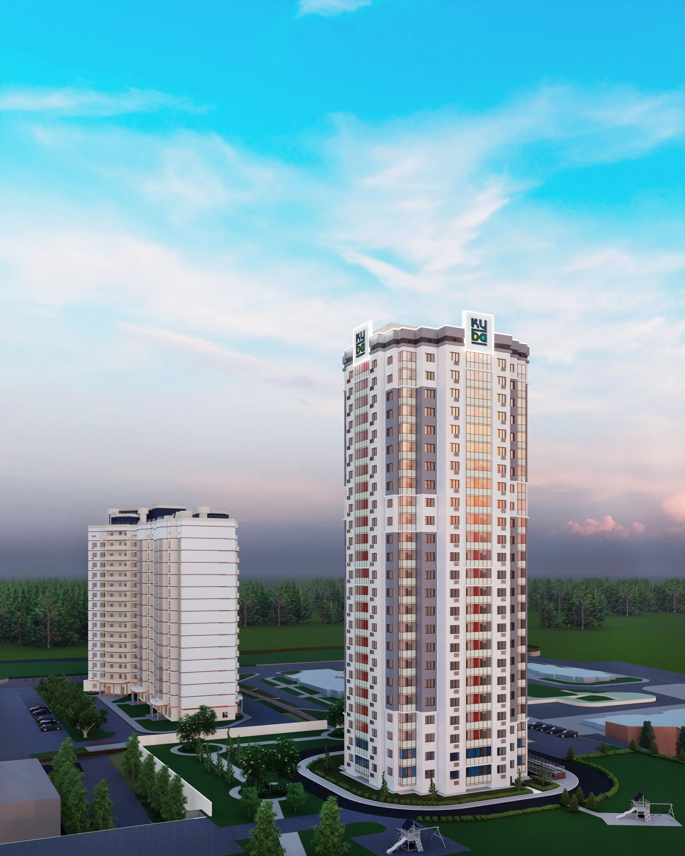 Планировка 3-комнатной квартиры 96.08 м² в ЖК ЖК "Куба", г. Калуга — фото 1