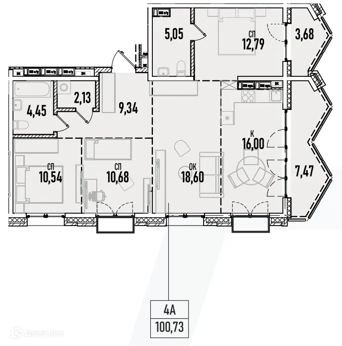 Фото квартиры в ЖК Аквамарин авторский дом на Донской