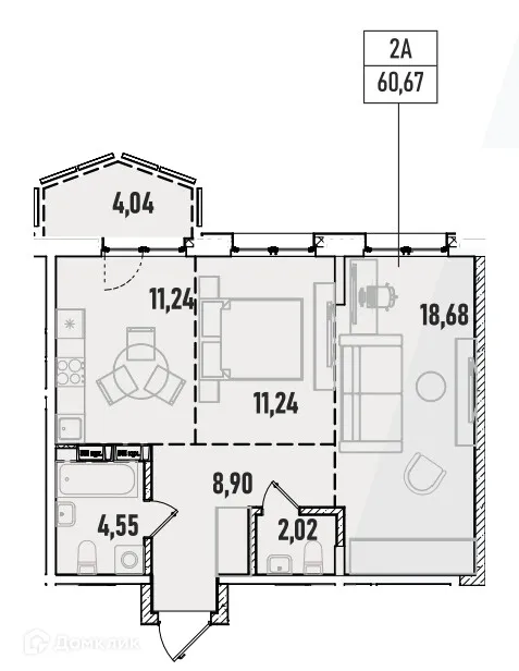 Планировка 2 комн. в ЖК Аквамарин авторский дом на Донской