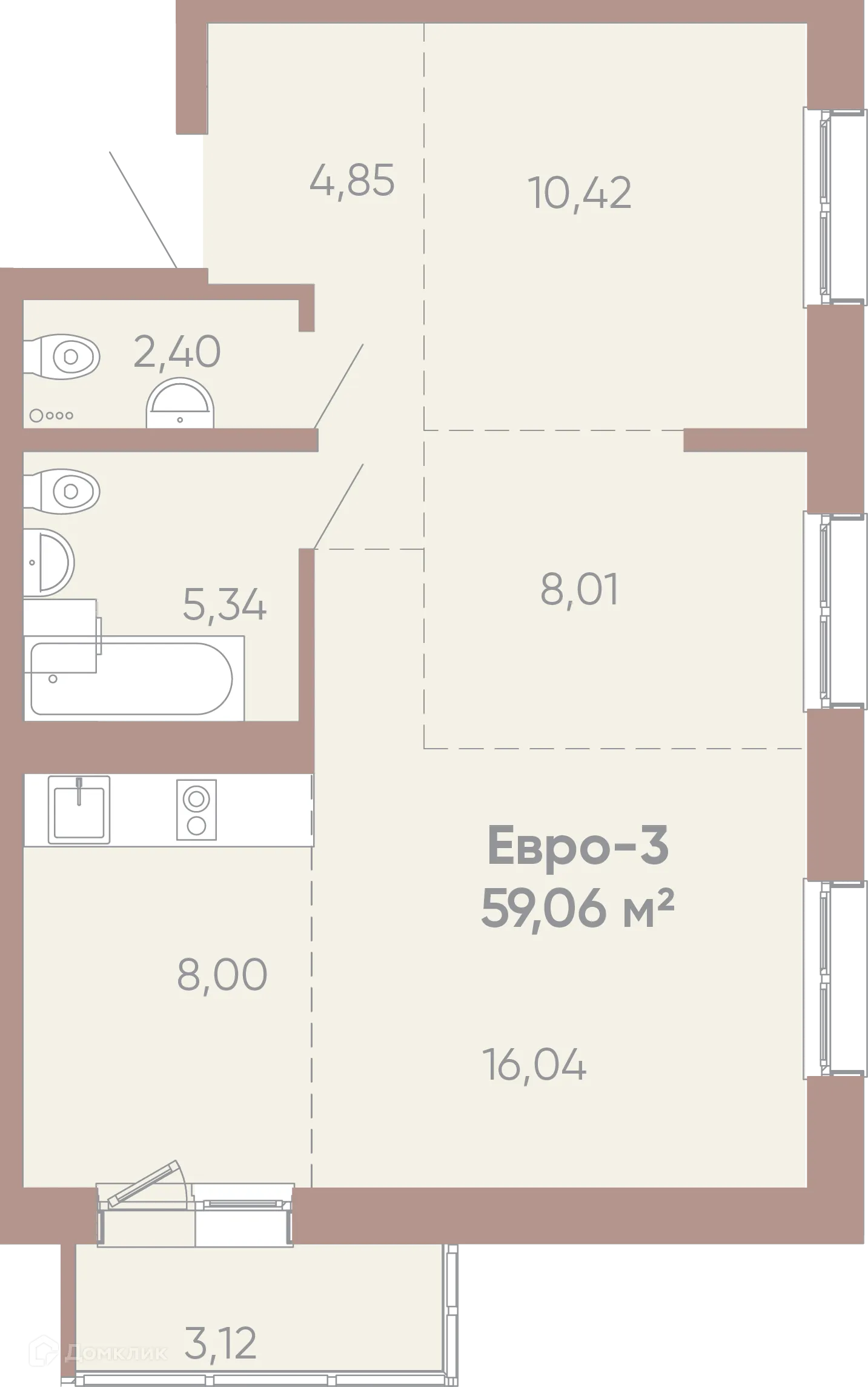 Фото квартиры в ЖК Новые горизонты на Советской