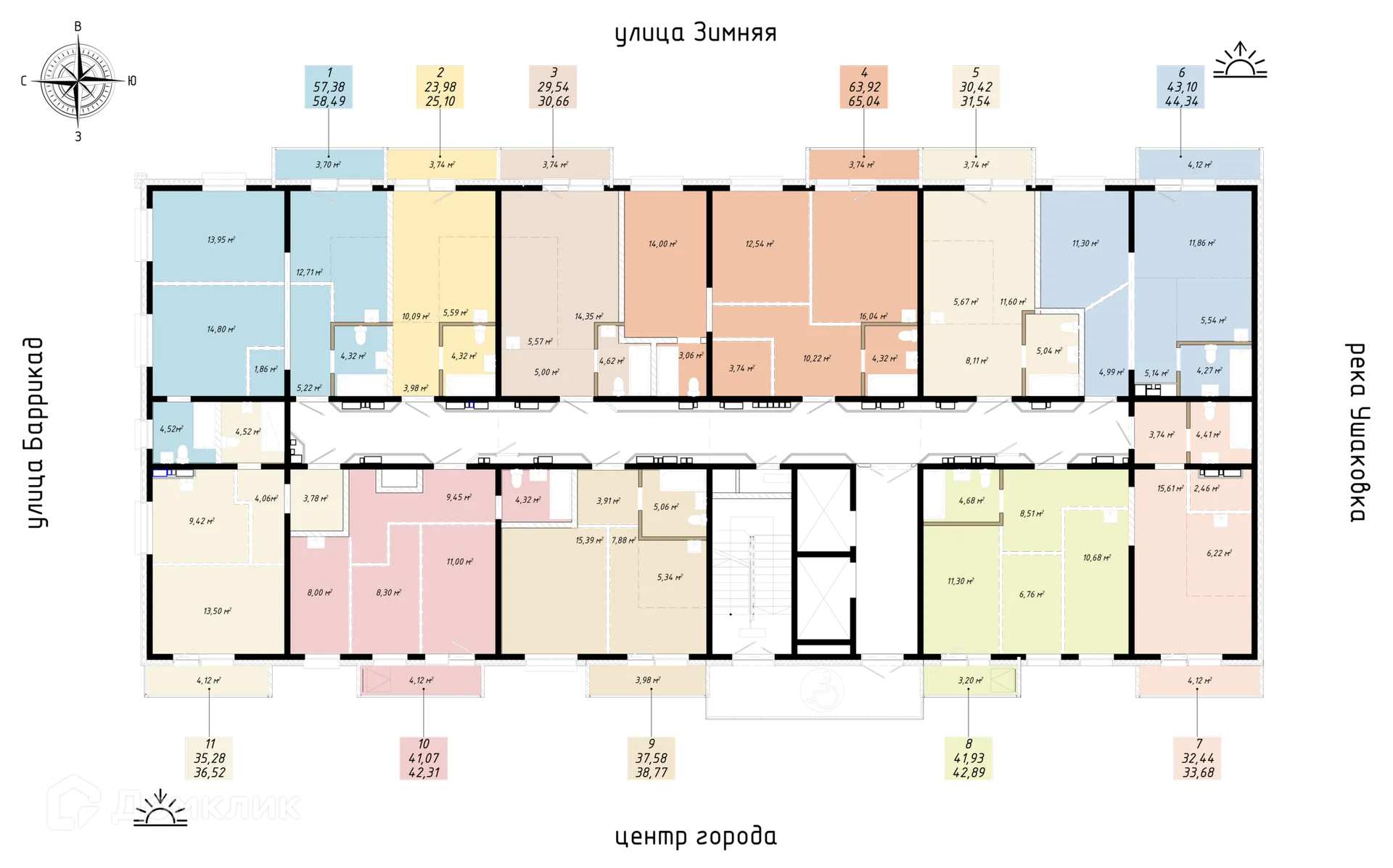 Планировка 2-комнатной квартиры 39.4 м² в ЖК КИНО, г. Иркутск — фото 3