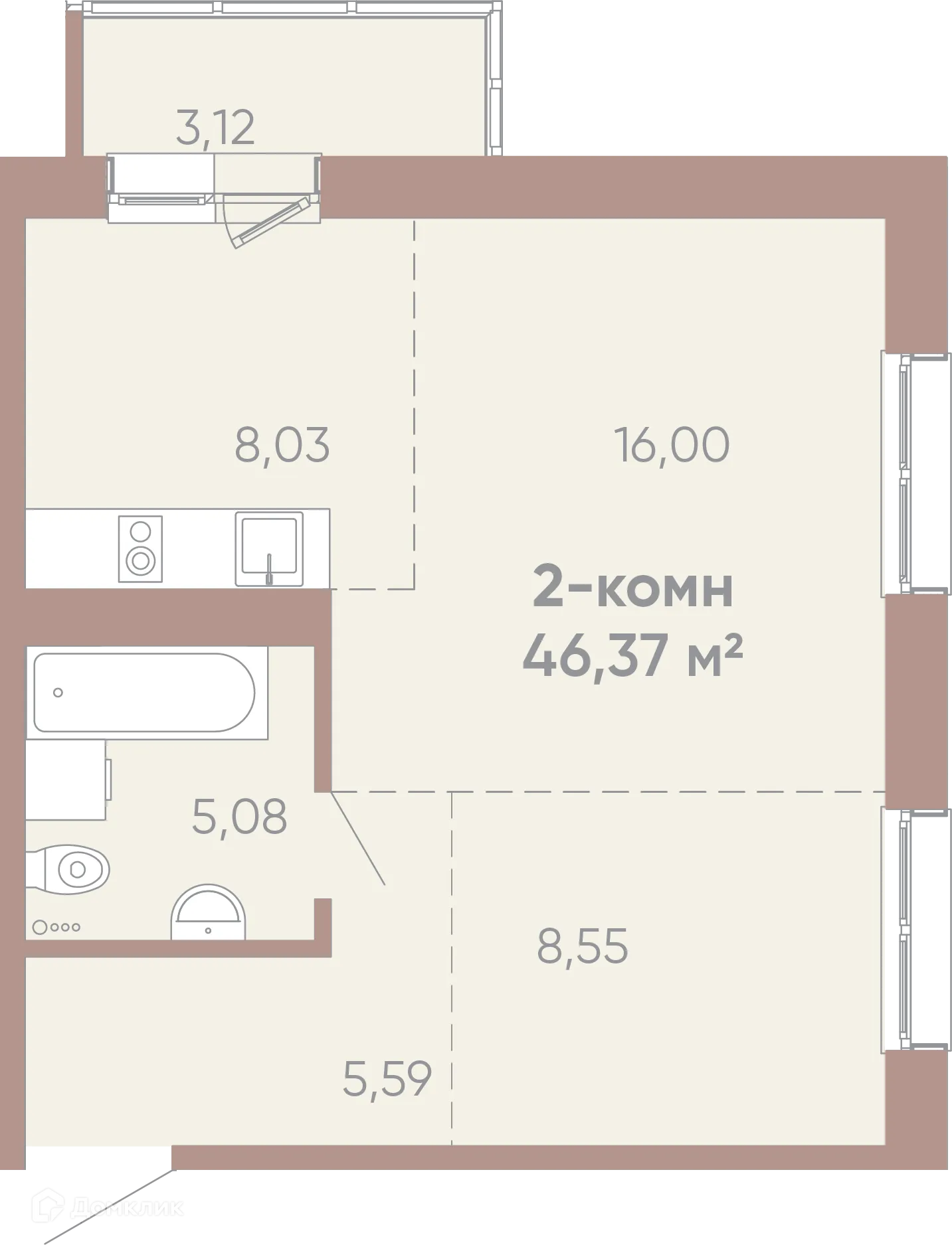 Фото квартиры в ЖК Новые горизонты на Советской