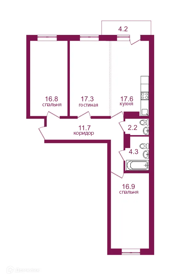 Фото квартиры в ЖК Видный 3