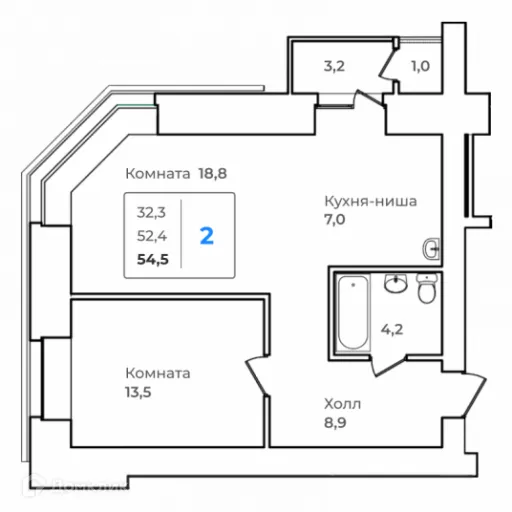 2 комн. квартиры в Благовещенске новостройки