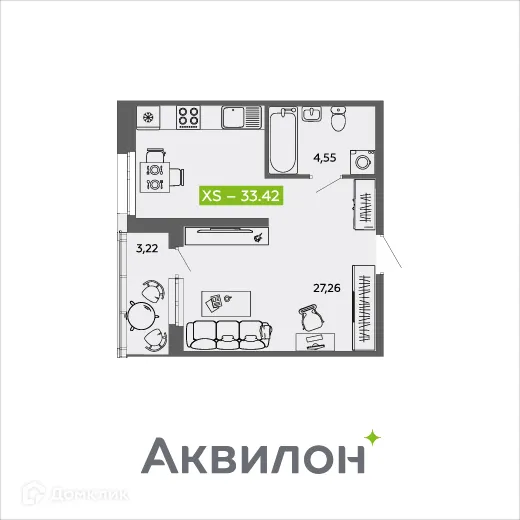 Фото квартиры в ЖК Аквилон MySky (Аквилон  МайСкай)