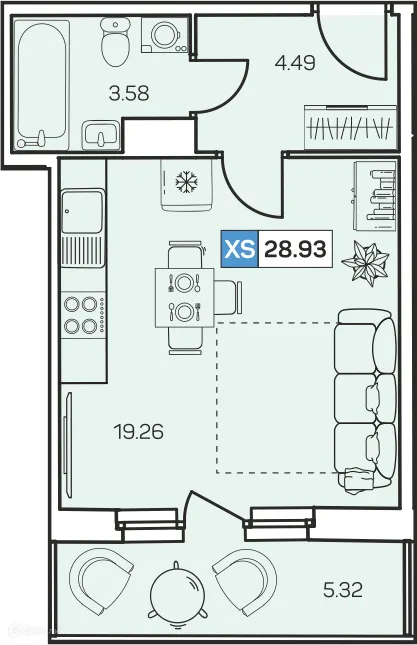 Фото квартиры в ЖК "Аквилон Reka (Аквилон Река)"