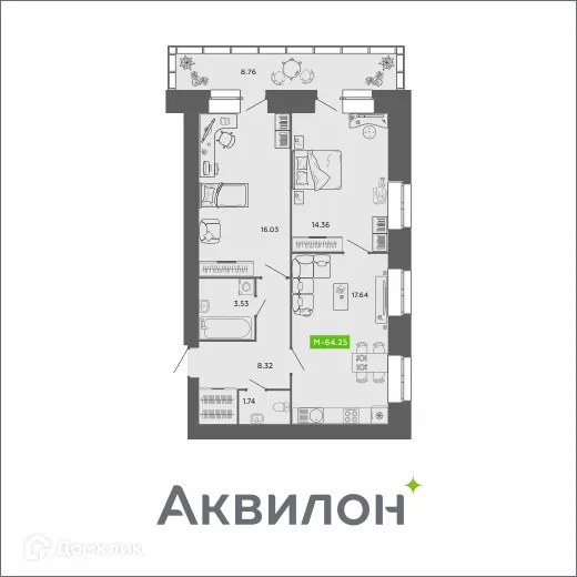 Фото квартиры в ЖК River Park-2 (Ривер Парк-2)