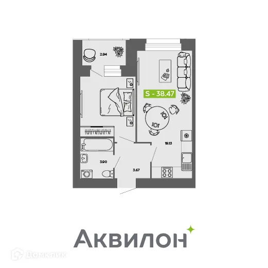 Фото квартиры в ЖК Аквилон ROSA