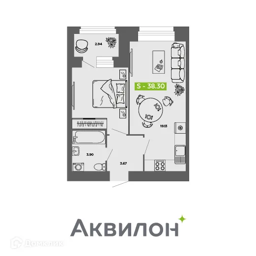 Фото квартиры в ЖК Аквилон ROSA