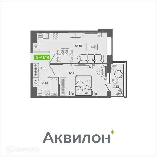 Фото квартиры в ЖК Аквилон SAGE