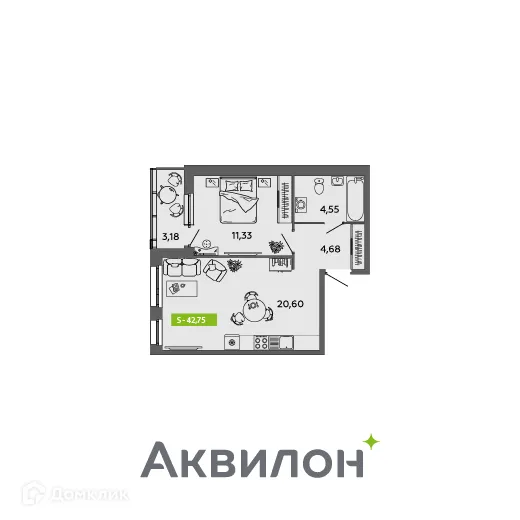 Фото квартиры в ЖК Аквилон MySky (Аквилон  МайСкай)
