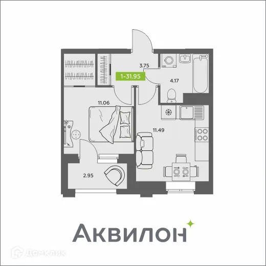 Фото квартиры в ЖК Аквилон АКВАРТАЛ