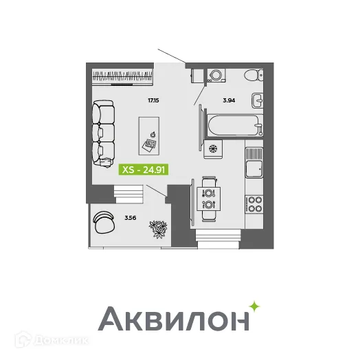 Фото квартиры в ЖК Аквилон ROSA
