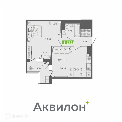 Фото квартиры в ЖК Аквилон SAGE